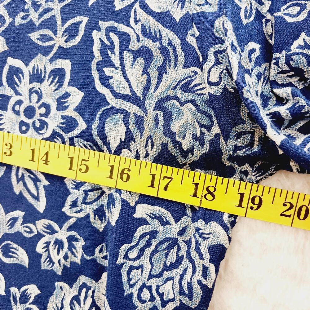 Blouse Size 8 Navy Pendleton Bloomcore Coquette O… - image 8